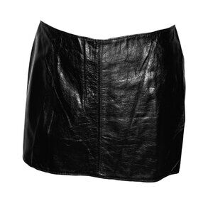 Black Genuine Leather Mini Skirt  • Allure Lingerie  • M  • NWT